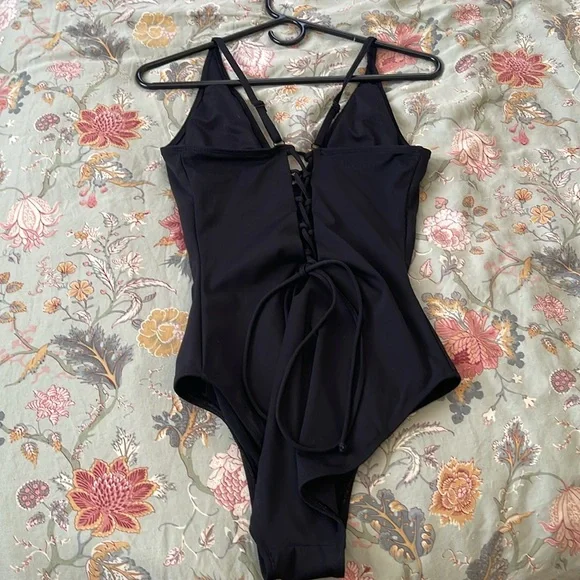 TA3 black plunging one piece swimsuit - Picture 9 of 9